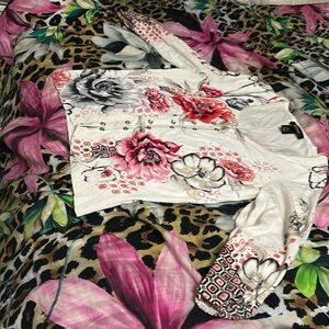 White Black snap shirt